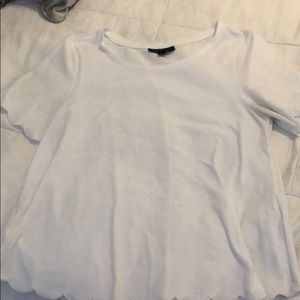 Top Shop White Ruffle Sleeve Top